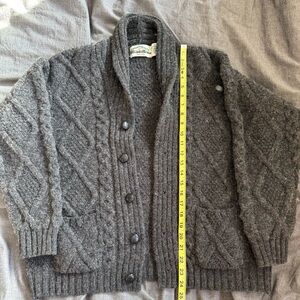 Aran Crafts Dark Gray Cable Knit Cardigan